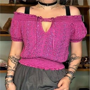 Rare Silk BeBe Boho Fairy Peasant Blouse